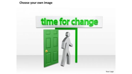 Business Process Diagram Example 3d Man With Time For Change Achievement Future PowerPoint Slides