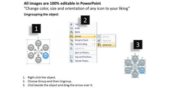 Business Process Diagrams 6 Stages Financial Spokes Ppt PowerPoint Templates