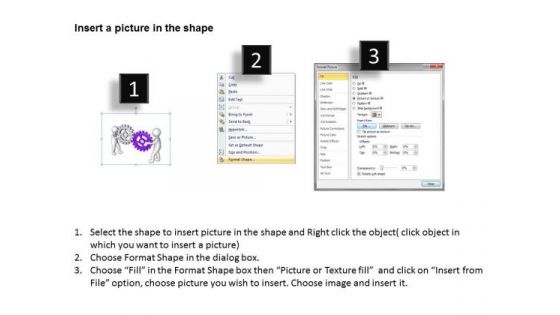 Business Process Flow 3d Men Two Many With Gears Success PowerPoint Templates