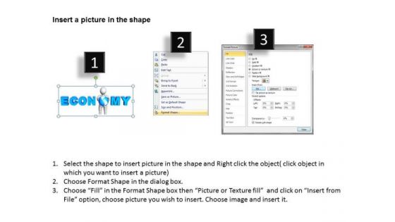 Business Process Flow Chart Examples 3d Man With Economy PowerPoint Slides
