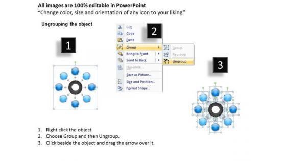 Business Process Flow Chart Examples Central Hub PowerPoint Theme Templates