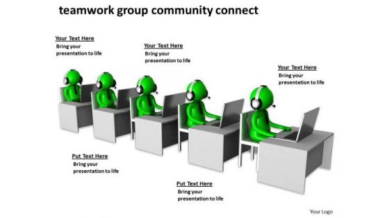 Business Process Flow Chart Group Community Connect PowerPoint Templates Ppt Backgrounds For Slides