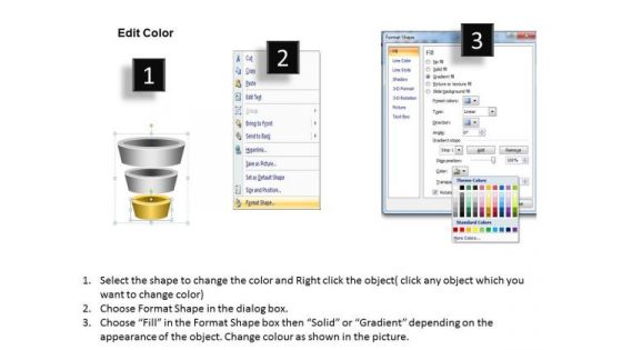Business Process Flow Diagram Examples 3 Stages Funnel Ppt PowerPoint Templates