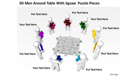 Business Process Flow Diagrams Jigsaw Puzzle Pieces PowerPoint Templates Backgrounds For Slides