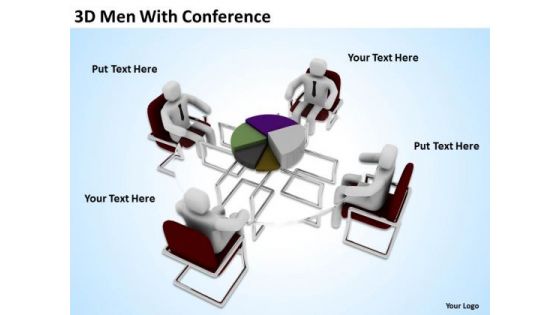 Business Process Flowchart Examples 3d Men With Conference PowerPoint Templates