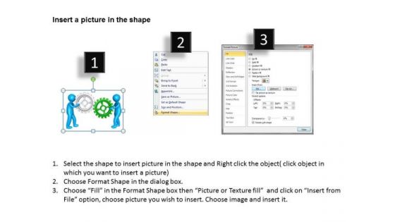 Business Process Flowchart Examples 3d Men With Gears PowerPoint Templates