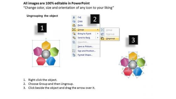 Business Process Flowchart Examples Round Illustration Of 5 Stages PowerPoint Templates