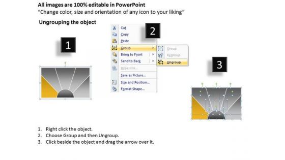 Business Process Model Diagram One Action Five Impact PowerPoint Templates