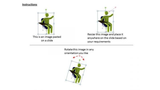 Business Process Strategy 3d Green Man On Chair Concept Statement