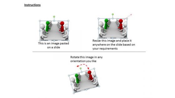Business Process Strategy 3d Illustration Of Teams Argument Character Models