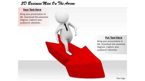 Business Process Strategy 3d Man On The Arrow Concept