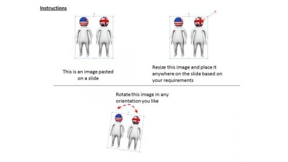 Business Process Strategy 3d Men Representing Two Countries Basic Concepts