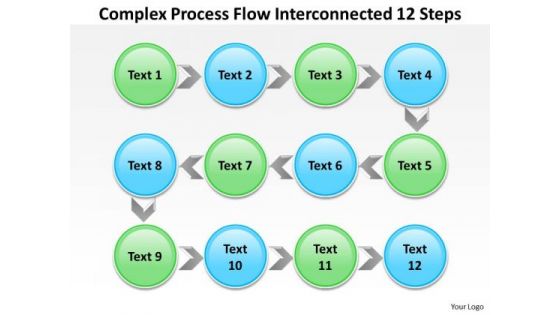 Business Process Strategy Flow Interconnected 12 Steps Ppt Development Template