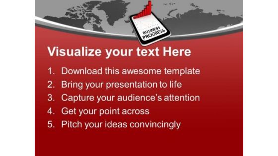 Business Progress On Tablet Bar Graph PowerPoint Templates Ppt Backgrounds For Slides 0313