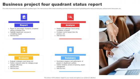 Business Project Four Quadrant Status Report Summary pdf Business Project Four Quadrant Status Report Summary pdf