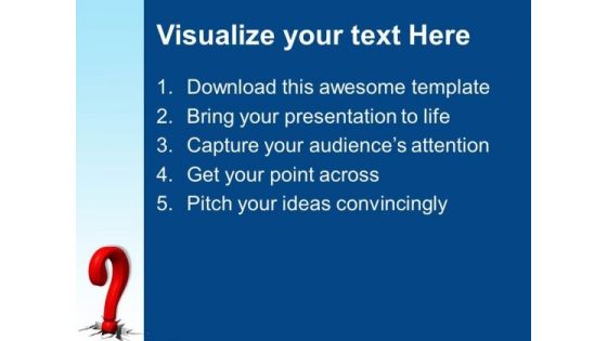 Business Question With Crack Symbol PowerPoint Templates And PowerPoint Themes 0912