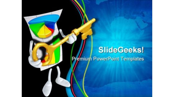 Business Report With Gold Key Security PowerPoint Templates And PowerPoint Backgrounds 0511