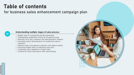 Business Sales Enhancement Campaign Plan Table Of Contents Graphics Pdf
