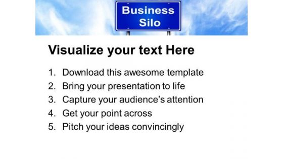 Business Silo Signboard Metaphor PowerPoint Templates And PowerPoint Themes 0312