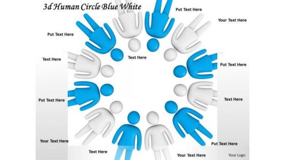 Business Strategy 3d Human Circle Blue White Character Modeling Business Strategy 3d Human Circle Blue White Character Modeling