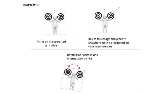 Business Strategy 3d Man Aiming On Target Character Models