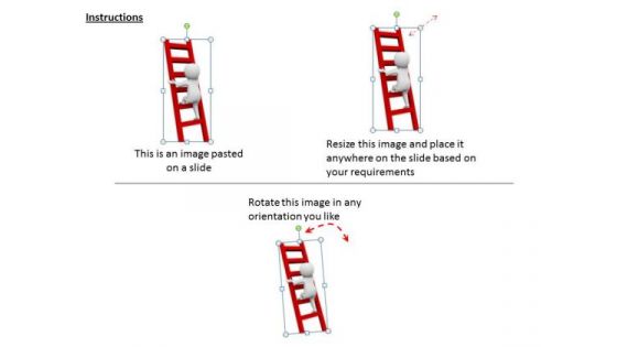 Business Strategy 3d Man Climbing Ladder To Reach The Top Character Models
