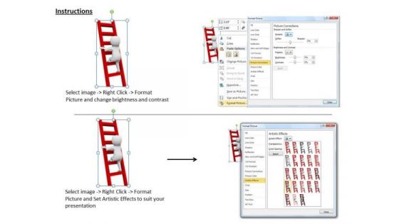 Business Strategy 3d Man Climbing Ladder To Reach The Top Character Models