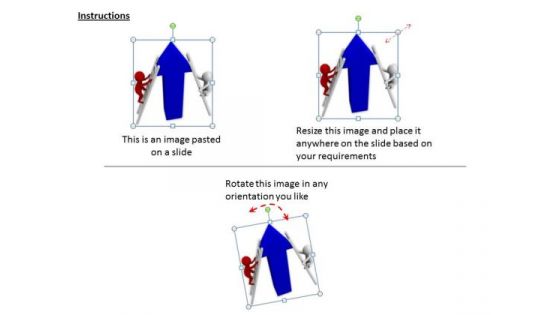 Business Strategy 3d Men Climbing An Arrow Concept Statement