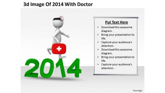 Business Strategy And Policy 3d Image Of 2014 With Doctor Concept