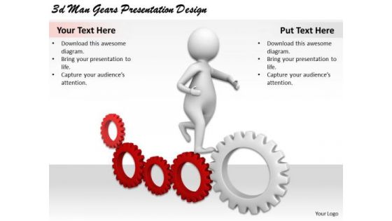 Business Strategy And Policy 3d Man Gears Presentation Design Concepts