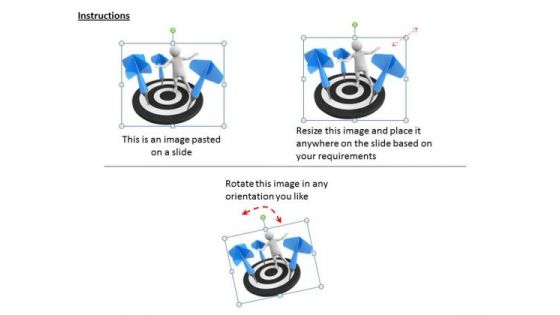 Business Strategy And Policy 3d Man On Target Board Concept
