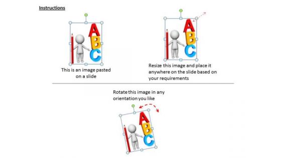 Business Strategy And Policy 3d Man Writing Abc With Pencil Character Modeling