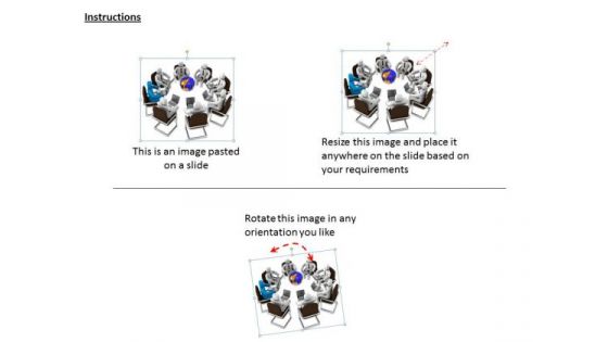 Business Strategy Concepts 3d Leader Taking Meeting Around Globe