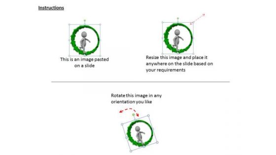 Business Strategy Concepts 3d Man Inside Arrow Circle