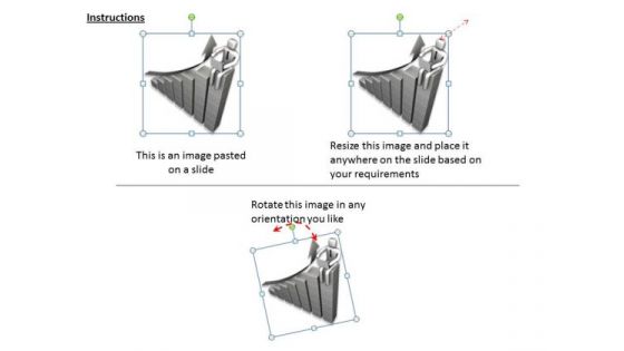 Business Strategy Concepts 3d Man Sitting Graph Statement