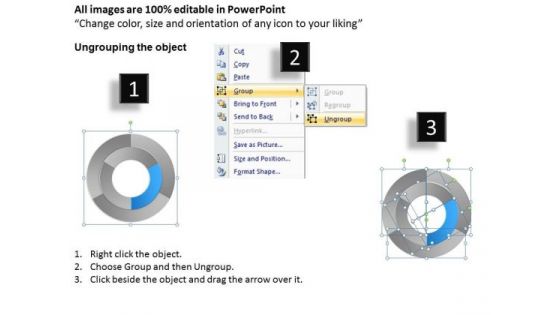 Business Strategy Concepts Concentric Circular Process 3 Stages Unit