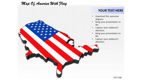 Business Strategy Concepts Map Of America With Flag Images