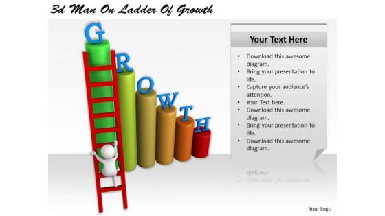 Business Strategy Consultant 3d Man Ladder Of Growth Concept