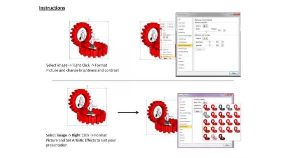 Business Strategy Consultant 3d People Running Gears Characters