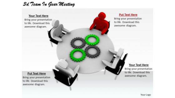 Business Strategy Consultants 3d Team Gear Meeting Basic Concepts