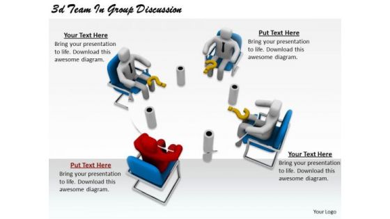 Business Strategy Consultants 3d Team Group Discussion Basic Concepts