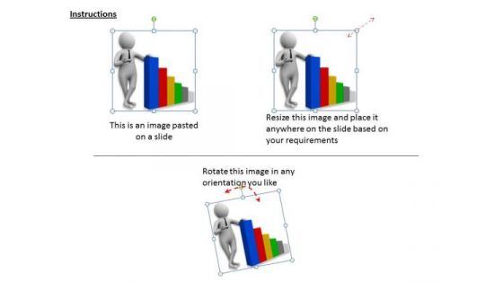 Business Strategy Consultants Build New Bar Graph For Marketing 3d Character Modeling