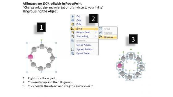 Business Strategy Consulting 8 Steps Quality Circle Process Chart Modern Marketing Concepts
