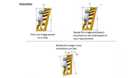 Business Strategy Examples 3d Man Climbing Up On Ladder Concepts