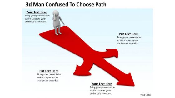 Business Strategy Examples 3d Man Confused To Choose Path Concepts