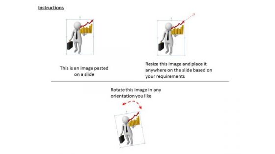 Business Strategy Examples 3d Man With Growth Chart Concepts