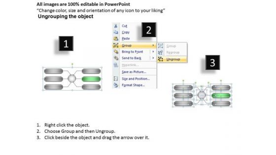 Business Strategy Examples Simultaneous Stages With Central Hub Ppt Consultants
