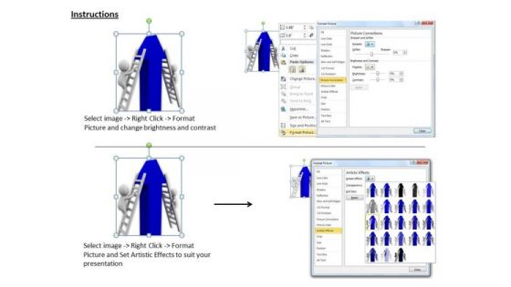 Business Strategy Execution 3d Men Competing For Success Concept