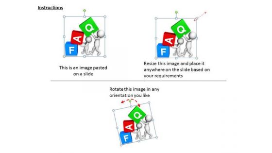 Business Strategy Execution 3d People Holding Faq Cubes Concept Statement
