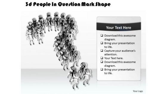 Business Strategy Execution 3d People Question Mark Shape Concept